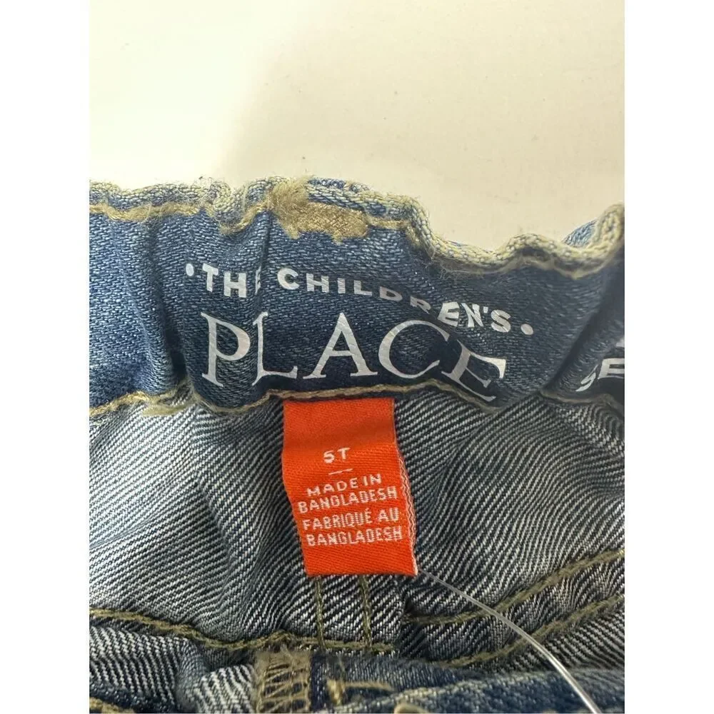 NWT Boy's Children’s Place 1989 Size 5T Adjustable Waist Bootcut Jeans Blue